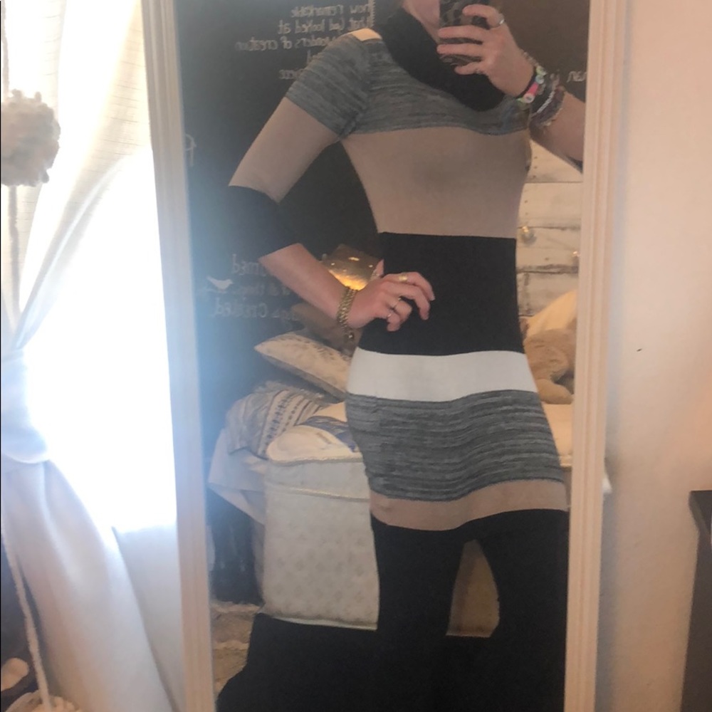 Adorable block colored sweater dress